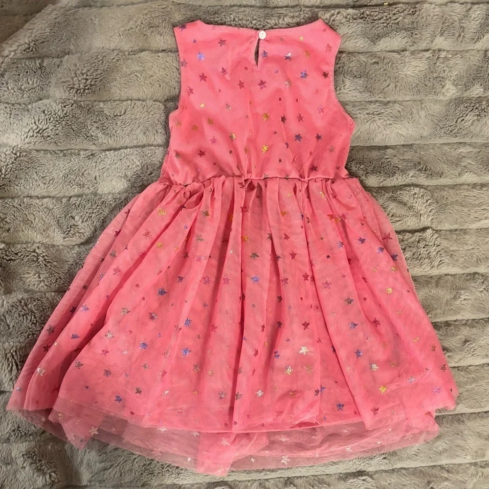 Dani Chins Pink Star Tulle Dress, Size 4 Years, Sleeveless